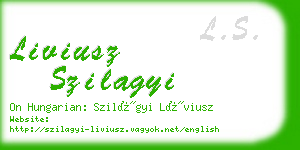 liviusz szilagyi business card